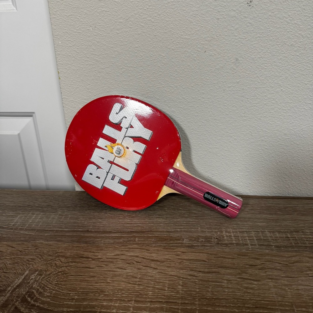 Killerspin Balls of Fury Ping Pong Paddle Table Tennis Racket Movie Promo Red